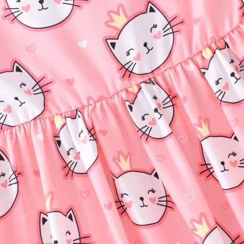 Miniatura 4 de Popshion Vestidos de niña con mangas con vuelo, vestido de verano para niños, fiesta de cumpleaños, sin mangas, vestido de 1 a 8 años