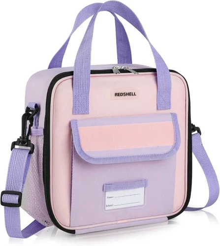 Miniatura 10 de REDSHELL Lonchera táctica para niños, bolsa de almuerzo aislada grande para niñas, lonchera cuadrada para niños, lonchera cuadrada para niños, Rosa
