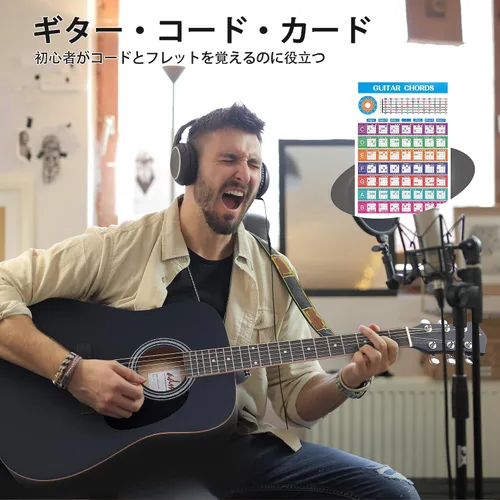 Miniatura 2 de ADM Dreadnought - Kit de guitarra acústica con lección gratuita para principiantes, adultos, adolescentes, tamaño completo, juego de iniciación