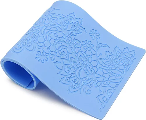Miniatura 5 de Beasea Molde de encaje de silicona, 5 moldes de fondant de encaje para decoración de tartas, moldes de alfombrilla de patrón de flores, herramientas