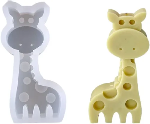 Molde de silicona Freshie para coche con forma de jirafa para hacer jabón aroma perlas coche Freshie, colgante, vela, decoración, escultura resina
