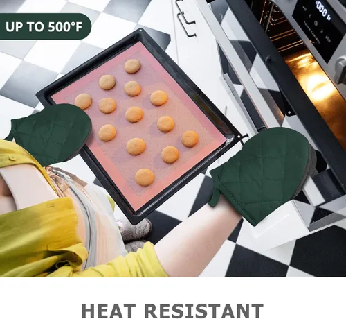Miniatura 2 de 1 par de manoplas cortas para horno - Guantes de horno de silicona para cocina, resistentes a altas temperaturas de 500℉, mini manoplas