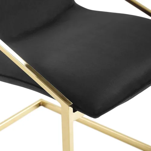 Miniatura 8 de Modway Pitch Performance - Sillón de terciopelo, 2 piezas, sillas de comedor, color dorado y negro