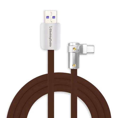 Miniatura 9 de chubbycable FlexElbow - Cable de carga rápida de 90 grados y 240 W, cable USB C en ángulo recto, cable de carga de silicona compatible con iPhone