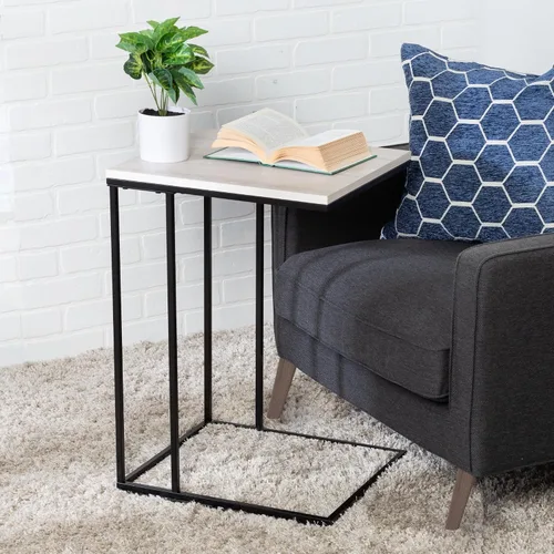 Miniatura 2 de Honey-Can-Do Mesa auxiliar cuadrada C, natural TBL-09252 negro
