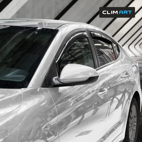 Miniatura 2 de CLIM ART Protectores de lluvia increíblemente duraderos en el canal para Hyundai Elantra 2017-2020 Sedán, deflectores de ventana originales, viseras