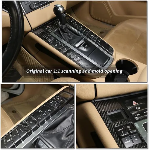 Miniatura 3 de Cubierta decorativa de panel de botones multifunción para Porsche Macan 2014-2020, accesorios interiores de fibra de carbono real Ultra-Light