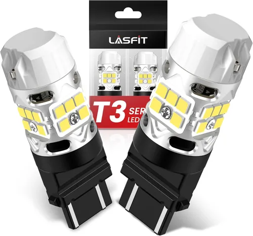 Miniatura 14 de LASFIT Bombilla LED T3 1156, señal de giro ámbar, resistencia incorporada 7506 CANBUS Ready sin errores, nuevo 500% brillante intermitente 4000LM