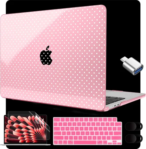 Miniatura 50 de MEEgoodo Funda para MacBook Air M5/M4/M3/M2 de 15 pulgadas 2026 2025 2024 2023, funda compatible con el modelo (A3448/A3241/A3114/A2941)