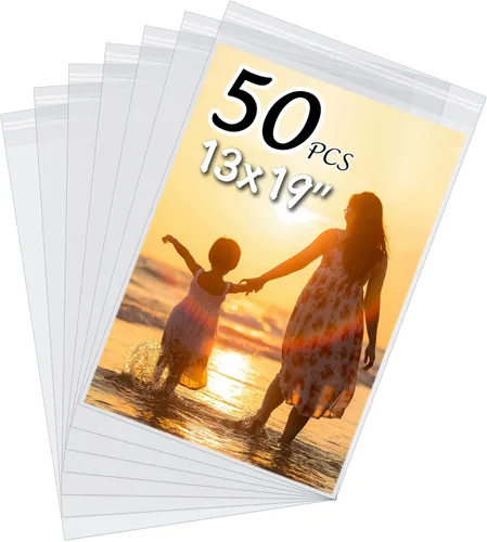 Miniatura 12 de Paquete de 50 fundas de almacenamiento transparentes cristalinas sin ácidos para impresiones artísticas/imágenes/fotos/paspartús de 12x12 pulgadas