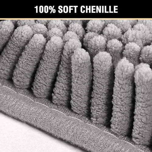 Miniatura 2 de HYFAN Alfombra de baño de felpilla de microfibra semicircular antideslizante, súper absorbente, de secado rápido, tapete de ducha suave y lanudo