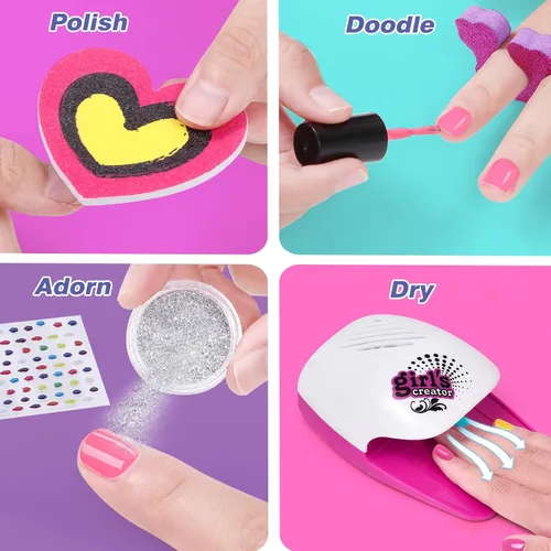 Miniatura 5 de Golray Kit de spa y uñas para niños, regalo para niñas de 5, 6, 7, 8 a 12 años, juguetes de manicura y pedicura, salón de arte, burbujas de masaje