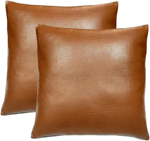 Miniatura 53 de Funda de almohada de piel de cordero – Funda de cojín decorativa para sofá – Fundas para sala de estar y dormitorio, 22 x 22 pulgadas – Paquete de 2