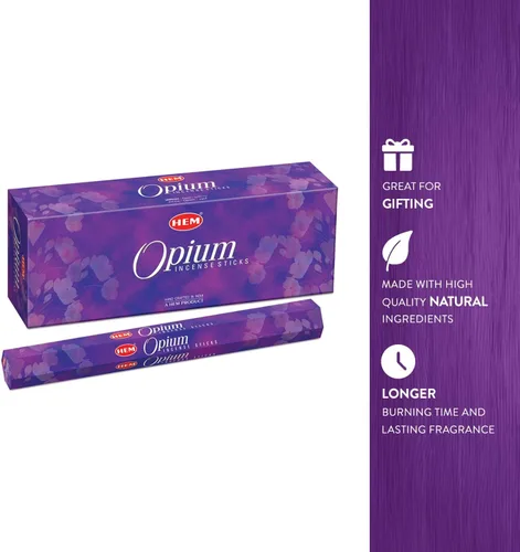 Miniatura 5 de Hem Varillas de incienso de opio (120 varillas, 6 cajas en el interior), 9 pulgadas de largo, 0.71 onzas por caja, perfectas para meditación