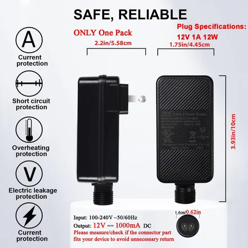 Miniatura 2 de Fuente de alimentación de 12 V, 1 A, 12 W, clase 2, reemplazo de transformador LED, adaptador de corriente de bajo voltaje para exteriores