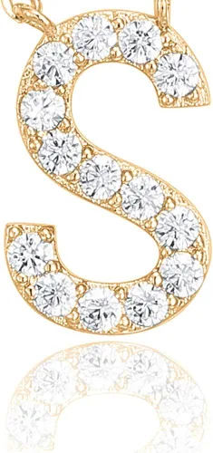 Miniatura 40 de PAVOI 14K White Gold Plated Cubic Zirconia Initial Necklace Letter Dainty Necklaces for Women