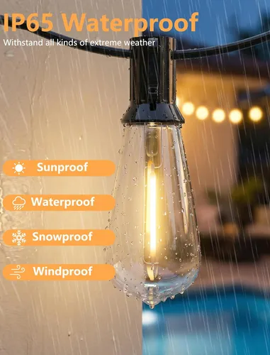 Miniatura 5 de Bombillas de Repuesto LED Edison ST40, 10 Bombillas de Luz Transparentes de 0.6 Vatios, Bombillas LED para Cadena de Luces, Bombillas de Repuesto