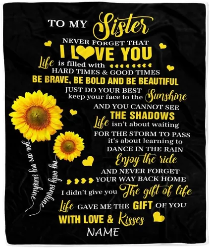 Miniatura 11 de Manta personalizada con texto en inglés «To My Sister from Sister Wood» No Matter Where Life Takes Us Soul Sister cumpleaños, Navidad, graduación