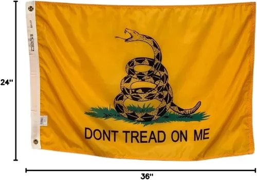 Miniatura 5 de Bandera Gadsden de 2 x 3 pies, nailon para todo tipo de clima, para exteriores, fabricada en Estados Unidos