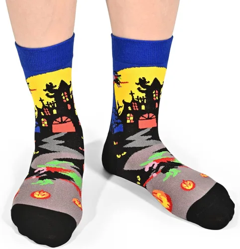 Miniatura 6 de Dsia Zamur Calcetines para niños y niñas, paquete de 4 a 6 unidades + caja de regalo, novedosos calcetines de pantorrilla coloridos para niños de 2