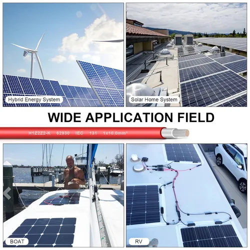 Miniatura 6 de Cable de extensión fotovoltaico de cobre estañado 8AWG (10 mm²), cable de conexión de panel solar para caravanas al aire libre, lancha automotriz