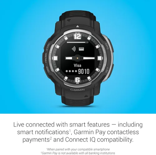 Miniatura 6 de Garmin Instinct Crossover, reloj inteligente híbrido resistente, manecillas analógicas y pantalla digital, color negro