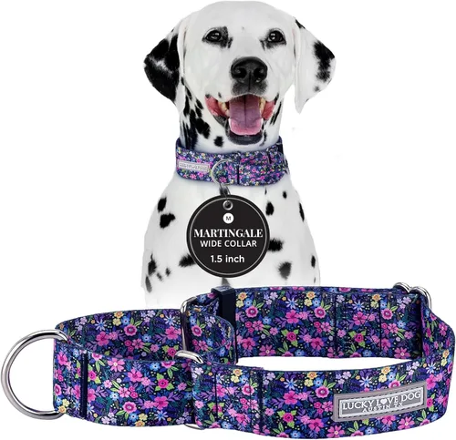 Miniatura 17 de Lucky Love Dog Collar Ancho para Perros - Collar Ajustable, Duradero, Tejido Suave y Cómodo de 1.5 Pulgadas de Ancho para Perros Machos y Hembras