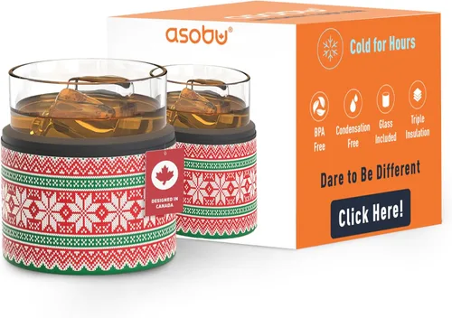 Miniatura 11 de asobu Vaso con funda para whisky, vaso de bourbon aislado con vidrio de rocas de alta calidad, sin BPA, acero inoxidable de doble pared, mantiene