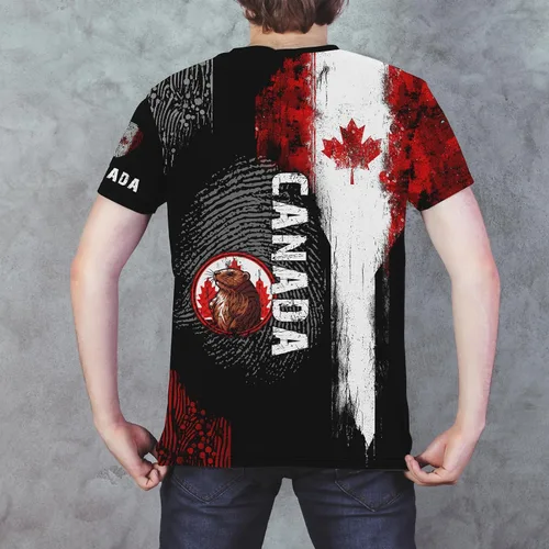 Miniatura 4 de Camisa de hoja de arce canadiense para hombre, camiseta de bandera del día de Canadá, impresión 3D, camisa de manga corta, unisex