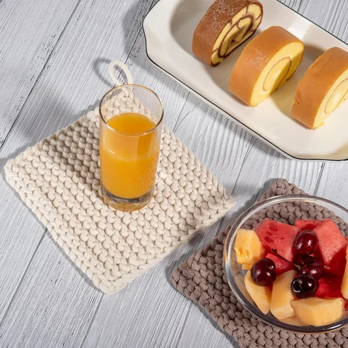 Miniatura 6 de Eiyye Soportes gruesos para ollas de ganchillo, almohadillas calientes hechas a mano, salvamanteles de ganchillo para platos calientes de cocina