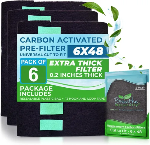 Miniatura 26 de Breathe Naturally Corte Universal para Adaptar Filtro de Aire de Carbón Activado – Filtros de Carbón de Repuesto – Lámina de Carbón de Prefiltro
