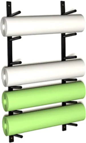 Estante de almacenamiento para esterilla de yoga de 6 niveles, soporte de rodillo de espuma de hierro forjado para estudio de gimnasio en casa