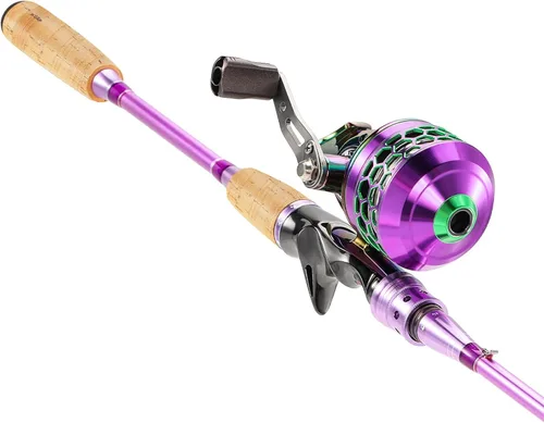 Souagyilang Spincast Fishing Rod Reel Combo,2 Pieces Medium Heavy Pole with Super Smooth Reel Trouble-Free Push-Button Bait Casting Design for
