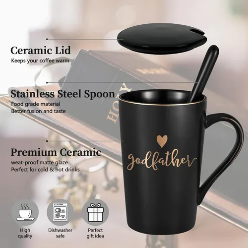 Miniatura 4 de YHRJWN Regalo de Propuesta para Padrinos, Taza de Café para Madrina y Padrino, Regalos de los Ahijados para los Padrinos, Regalos para Padrinos