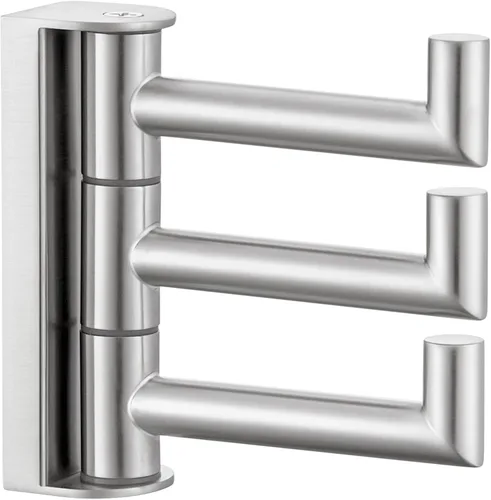 Miniatura 15 de APLusee Gancho giratorio para toalla, gancho plegable de acero inoxidable 304 con tres brazos giratorios, colgador de almacenamiento flexible