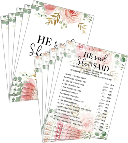 Miniatura 7 de Juego de despedida de soltera – What In Your Purse Tarjetas de fiesta para boda – Decoración floral de fiesta de boda – Suministros y actividades