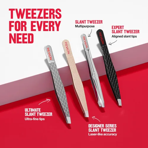 Miniatura 9 de Revlon Pinzas multiusos para depilación, pinzas de punta inclinada de alta precisión para hombres, mujeres y niños, acero inoxidable (paquete de 1)