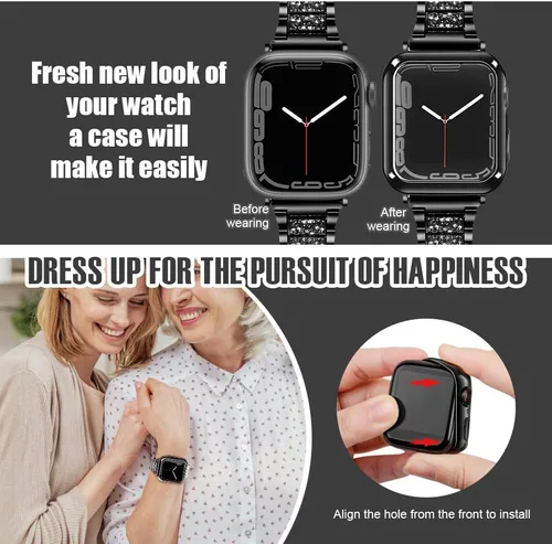 Miniatura 7 de top4cus - Funda ecológica protectora, de TPU suave y flexible, compatible con iWatch Series 5, Series 4, Series 3, Series 2 y Series 1 Negro