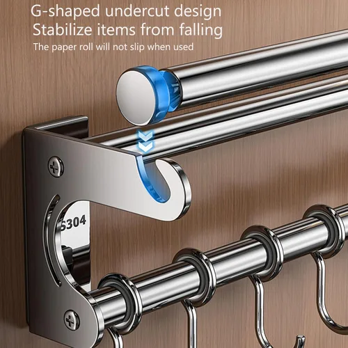 Miniatura 4 de Soporte de pared para cuchillos colgantes de pared, ahorra espacio, con ganchos, organizador de cocina, estante de almacenamiento para utensilios