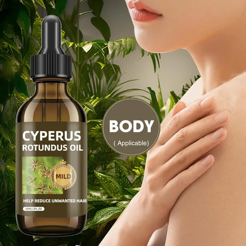 Miniatura 8 de Aceite Cyperus Rotundus para depilación: reduce el crecimiento no deseado del cabello, ralentiza el nuevo crecimiento, hidrata la piel y reduce