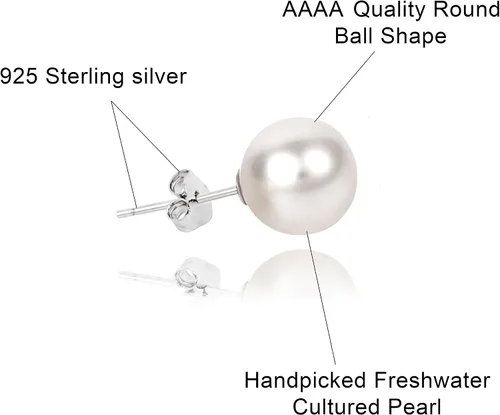 Miniatura 3 de Pendientes de perlas reales de agua dulce pendientes de perlas de calidad para mujer