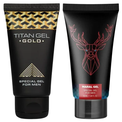 Irvy 2 en 1 Titan Gel Gold + Maral Power Gel para rendimiento energético masculino, crema de masaje extra fuerte para hombres