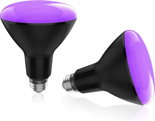BR30 - Bombilla negra UV de 15 W (equivalente a 100 W), base media E26, UVA 385-410 nm, bombillas de luz negra perfectas para pintura corporal,