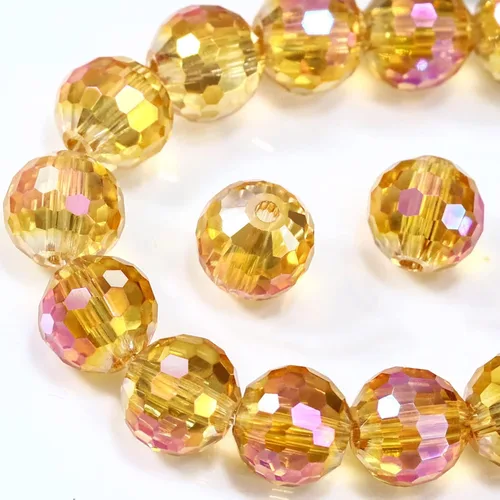 Miniatura 19 de Dowarm 150 PIEZAS Cuentas de cristal de vidrio redondas de 6 mm para hacer joyas, cuentas facetadas de cristal rondelle espaciadoras de color azul