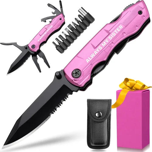 Miniatura 10 de Ideas de regalos para esposa, cuchillo multiherramienta con tinta P de la mejor esposa, regalos de Navidad para esposa del marido, rellenos