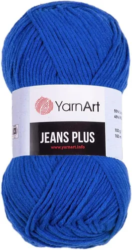 Miniatura 37 de YarnArt Jeans Plus - Hilo de mezcla de algodón suave, 100g (3.5 onzas), 160m (174 yardas), 55% algodón, 45% acrílico, grosor medio #4, ideal
