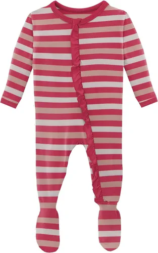 Miniatura 12 de KicKee - Mameluco clásico con volantes y cremallera, ropa de dormir suave, ropa de una sola pieza para bebé niña