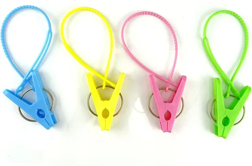 Miniatura 2 de Honbay 24 pinzas para ropa, ganchos para colgar con cuerda y tendedero a prueba de viento (multicolor)