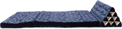 Miniatura 9 de Leewadee Tapete de 3 pliegues XXL con cojín triangular, almohada firme para TV, colchón plegable con cojín hecho de kapok ecológico, 67 x 31