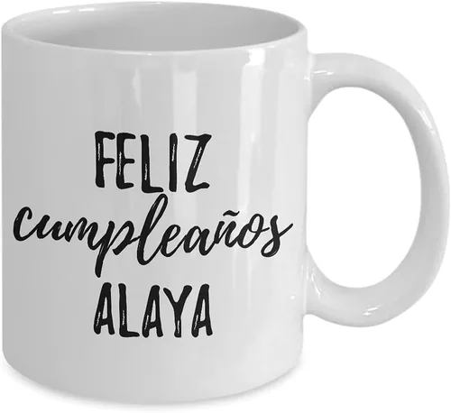 Miniatura 2 de Feliz Cumpleanos Alaya Mug Spanish Happy Birthday Personalized Name Gift Coffee Tea Cup 11 oz